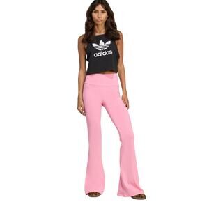 NWT Adidas Large Pink Essentials Rib Flared Leggings